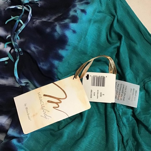 Miracle Body 2 Piece Set Top Navy Blue Size Small - Picture 9 of 9